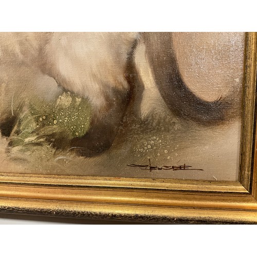 72 - S. Busdee (Thailand, 20th century), 
Birman Cat
Signed, oil on canvas, 37cm x 49cm.