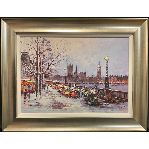 83 - Henderson Cisz, by and after, Winter in Westminster, signed, limited edition number 141/195, hand em... 