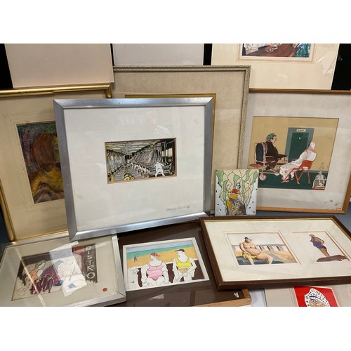 87 - Donald Smith (British Modern School), a portfolio of works, including oils on board, watercolours an... 