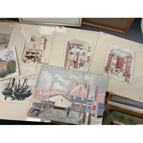 90 - Donald Smith (Modern British school), a group of watercolour paintings and drawings from the studio ... 