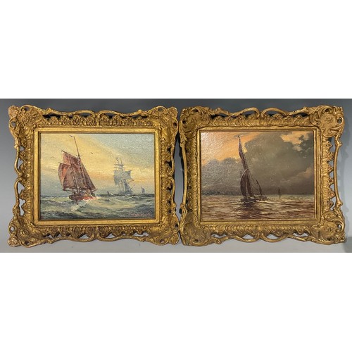 208 - Michael Crawley
A Pair, Ships at Sea
signed, oils on board, 18cm x 22cm