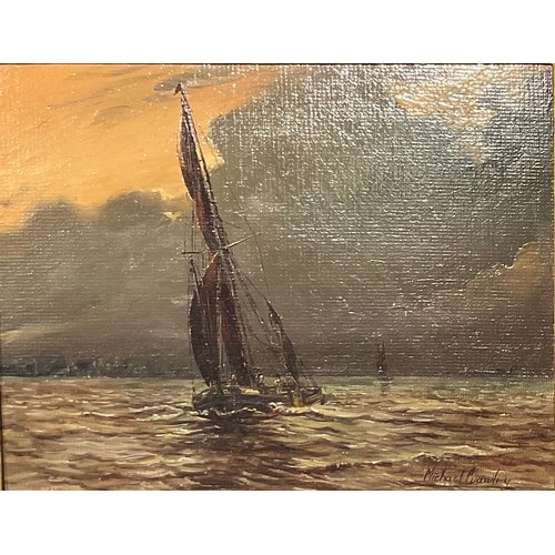 208 - Michael Crawley
A Pair, Ships at Sea
signed, oils on board, 18cm x 22cm