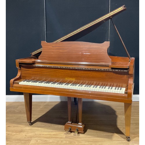 110 - An early 20th century mahogany baby grand piano, Ritzmar, possibly a brand of Humphrey & Co. Ltd, iv... 