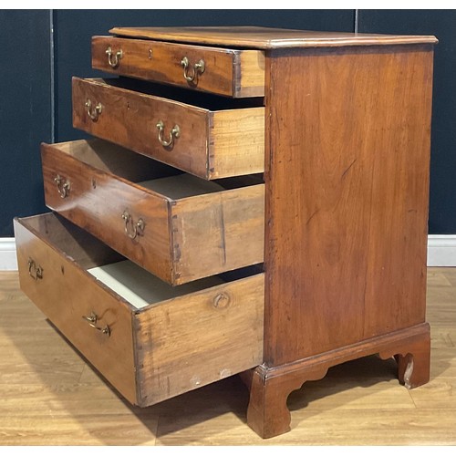 118 - A George III mahogany chest, of four long graduated drawers, bracket feet, 91cm high, 91cm wide, 52.... 