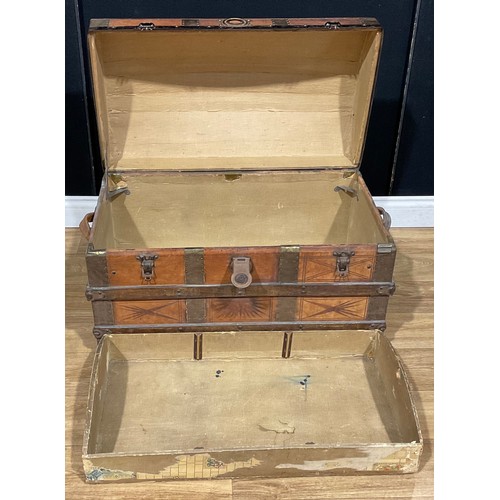 An American domed steamer trunk, by the Eagle Lock Company