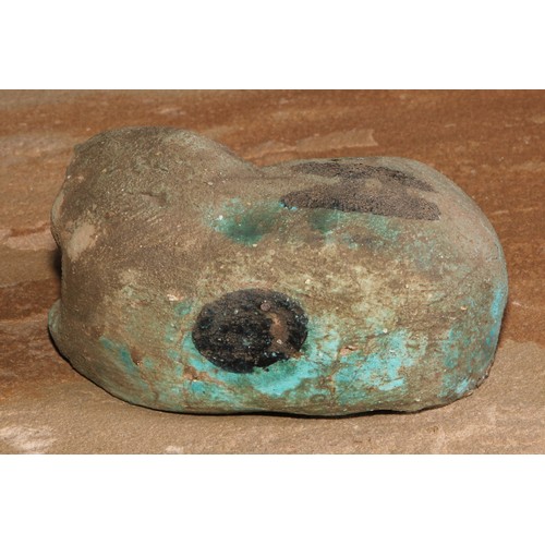 868 - Antiquities- an Egyptian turquoise faience model of a hippopotamus, 9.5cm long