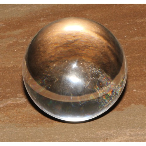 626 - Mysticism & The Occult - a crystal ball, 6cm diam, morocco case