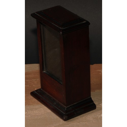 76 - A 19th century mahogany vitrine-form pocket watch stand, 185cm high