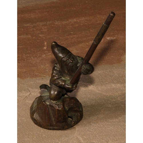 33 - A 19th century cabinet bronze, of a gnome, 11.5cm high