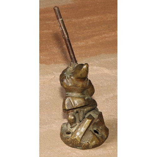 33 - A 19th century cabinet bronze, of a gnome, 11.5cm high