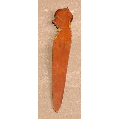 113 - A Black Forest novelty figural bookmark, 13cm long, c.1900; another (2)