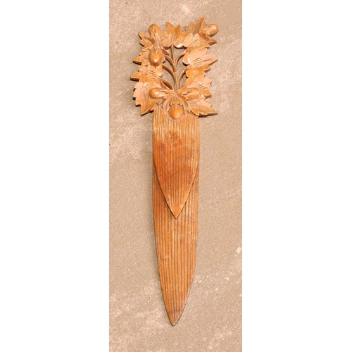 113 - A Black Forest novelty figural bookmark, 13cm long, c.1900; another (2)