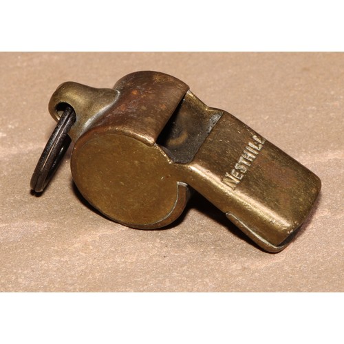 877 - A Hudson's patent whistle, The ACME Thunderer, stamped G.N.Ry [Great Northern Railway], 6cm long; an... 