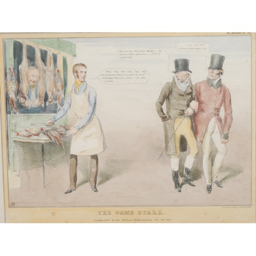 658 - The Game Act of 1831 - Thomas McLean (pub), John Doyle, after, a caricature, The Game Stall, printed... 