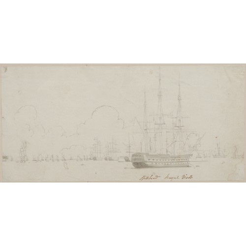 538 - English Marine School (19th century)
Spithead, Royal Visit
inscribed in ink MS, pencil drawing, 14.5... 