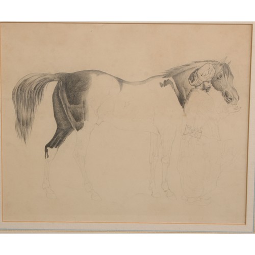 634 - Orientalist School (19th century)
A Stallion with Ottoman Attendant
pencil drawing, 22cm x 27cm