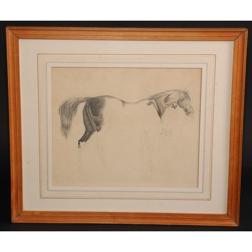 634 - Orientalist School (19th century)
A Stallion with Ottoman Attendant
pencil drawing, 22cm x 27cm