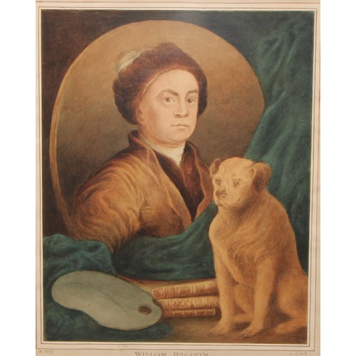 413 - After William Hogarth (19th century)
The Painter and His Pug
watercolour, 29cm x 22.5cm