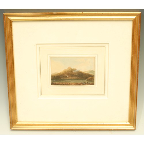 599 - J Kershaw (early 19th century)
Smouldering Volcano
signed, dated 3rd May 1827, watercolour, 6cm x 9c... 