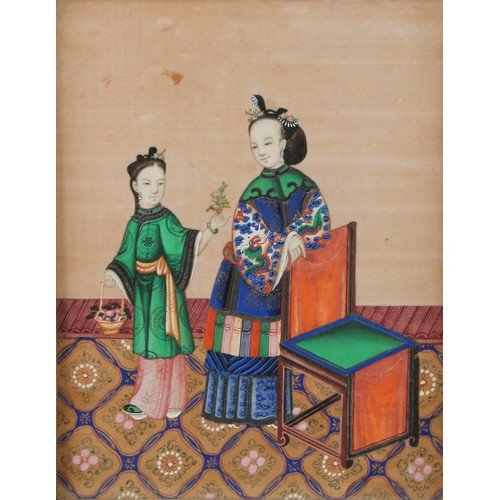 522 - Chinese School (19th century)
A Lady of the Court and Young Attendant
watercolour and gouache on pit... 