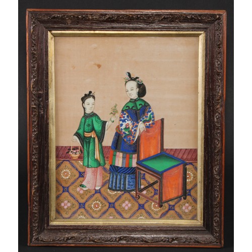 522 - Chinese School (19th century)
A Lady of the Court and Young Attendant
watercolour and gouache on pit... 