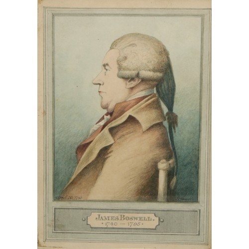 568 - G Dunce (19th century)
Portrait of James Boswell (1740 - 1795)
signed, dated April 20th 1793, waterc... 