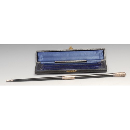 525 - Classical Music - Derbyshire Interest - a silver mounted ebonised conductor's baton, presented to Al... 