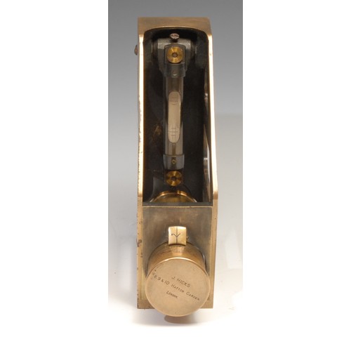 725 - An early 20th century brass and black painted clinometer, by J Hicks, 8, 9 & 10 Hatton Garden, Londo... 