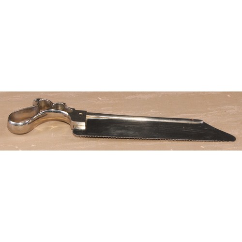 731 - Medical Interest - a late 19th/early 20th century surgeon’s saw, by Down Bros, London, 24cm blade, p... 