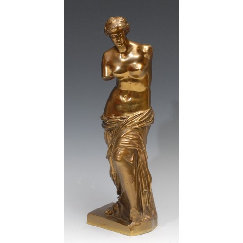 567 - French School (early 20th century), a gilt bronze, Venus de Milo, after the antique, 35.5cm high