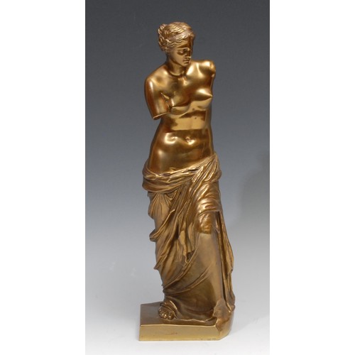 567 - French School (early 20th century), a gilt bronze, Venus de Milo, after the antique, 35.5cm high