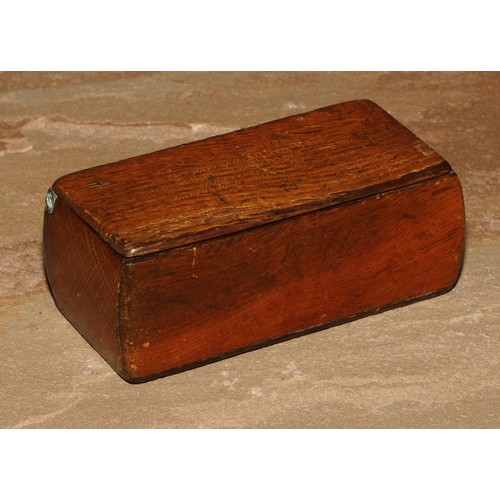 661 - The Tudor Navy - an early Victorian salvaged maritime timber rectangular snuff box, hinged cover ins... 