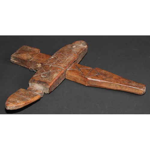 829 - Tribal Art - a Dogon figural door lock, 33cm long, Mali, West Africa; others