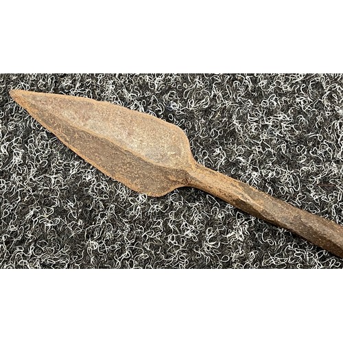 856 - Tribal Art and the Eclectic Interior - a  Zulu Assegai short stabbing spear, 108cm long; a hide shie... 