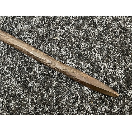 856 - Tribal Art and the Eclectic Interior - a  Zulu Assegai short stabbing spear, 108cm long; a hide shie... 