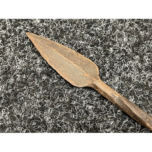 856 - Tribal Art and the Eclectic Interior - a  Zulu Assegai short stabbing spear, 108cm long; a hide shie... 