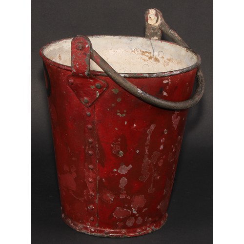 222 - A George V fire bucket, inscribed Sand and painted with crowned GRV cipher, 30cm high