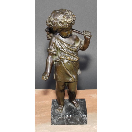 566 - French School (19th century), a pair of dark patinated bronzes, putti, allegorical of summer and aut... 