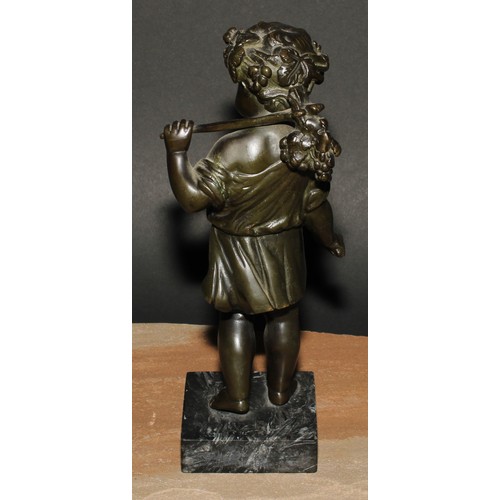 566 - French School (19th century), a pair of dark patinated bronzes, putti, allegorical of summer and aut... 