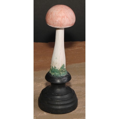 800 - Natural History - Mycology - a painted model of fungus specimen, mounted for display, 17cm high; ano... 