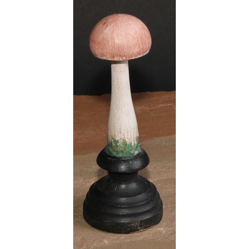 800 - Natural History - Mycology - a painted model of fungus specimen, mounted for display, 17cm high; ano... 