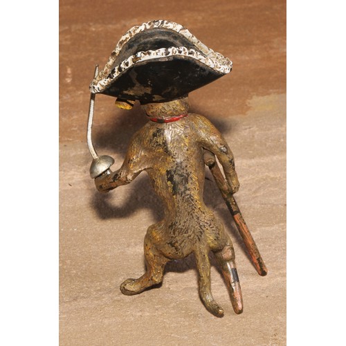 443 - An Austrian cold painted bronze, amusingly cast as an anthropomorphic pirate pug, 10cm high, early 2... 