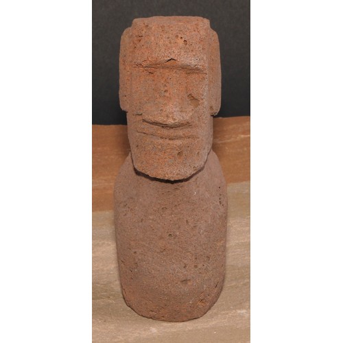 357 - A Polynesian lava cabinet figure, of an Easter Island Moai figure, 13cm high