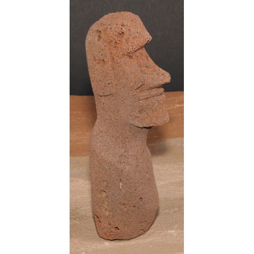 357 - A Polynesian lava cabinet figure, of an Easter Island Moai figure, 13cm high