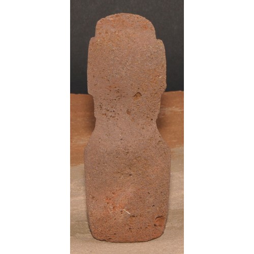 357 - A Polynesian lava cabinet figure, of an Easter Island Moai figure, 13cm high