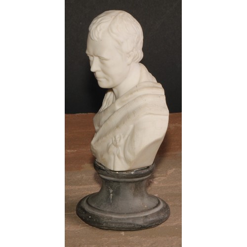 88 - A 19th century parian ware bust, of Sir Walter Scott (1771-1832), after the marble by Sir Francis Ch... 