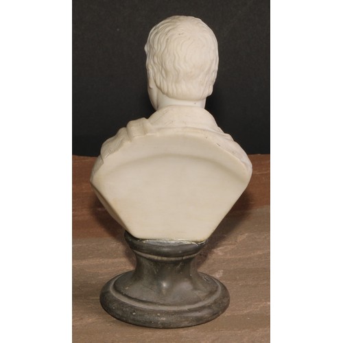 88 - A 19th century parian ware bust, of Sir Walter Scott (1771-1832), after the marble by Sir Francis Ch... 