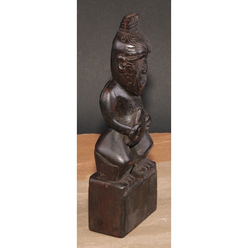 858 - Tribal Art and the Eclectic Interior - a Maori figure, 21.5cm high, New Zealand