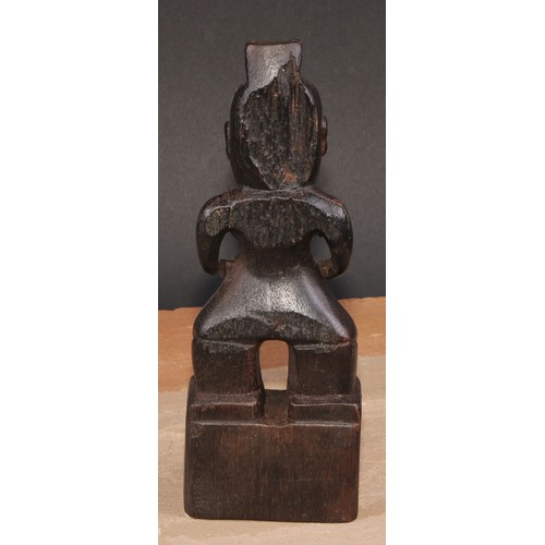 858 - Tribal Art and the Eclectic Interior - a Maori figure, 21.5cm high, New Zealand