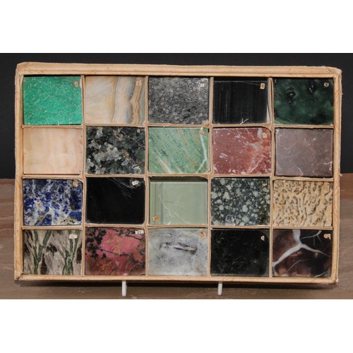 607 - Lapidary - Geology - an interesting collection of twenty cut and polished marble samples, possibly f... 